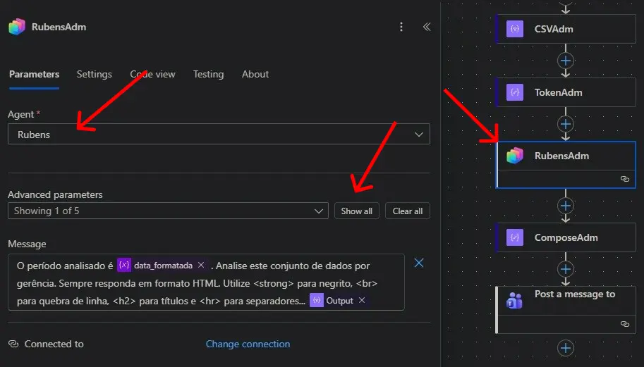 Agent and wait action configuration in Copilot Studio
